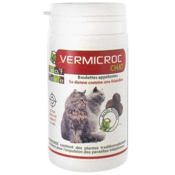 Vermifuge VERMICROC chat - boulette appétente - 40g