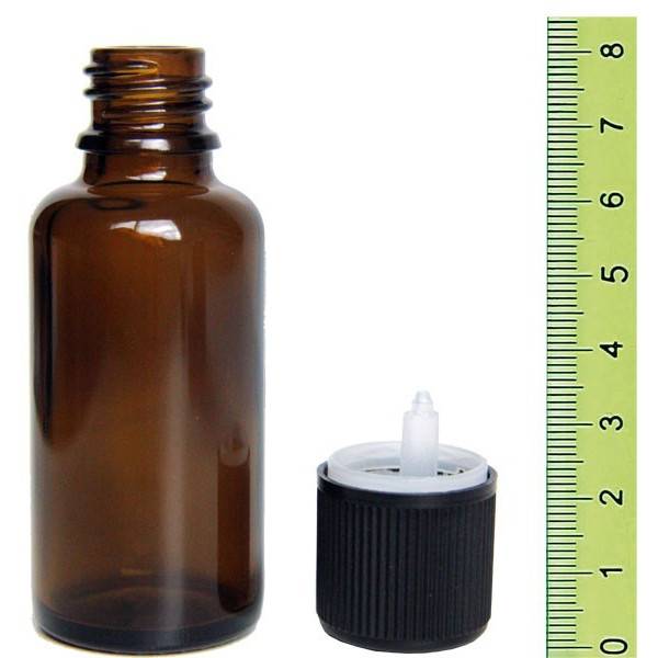 Amber bottle 30 ml + safety cap