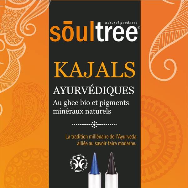 Kajals ayurvédiques bio Soultree aux ghee bio et pigments minéraux naturels
