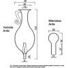 Technical drawing and dimensions for glassware and silencer antic