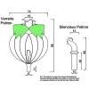 Technical drawing and dimensions for glassware and potiron silencer