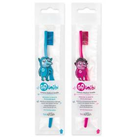 Bioplastic-based child toothbrushes - blue or pink colours - Biobrush Berlin - View 1