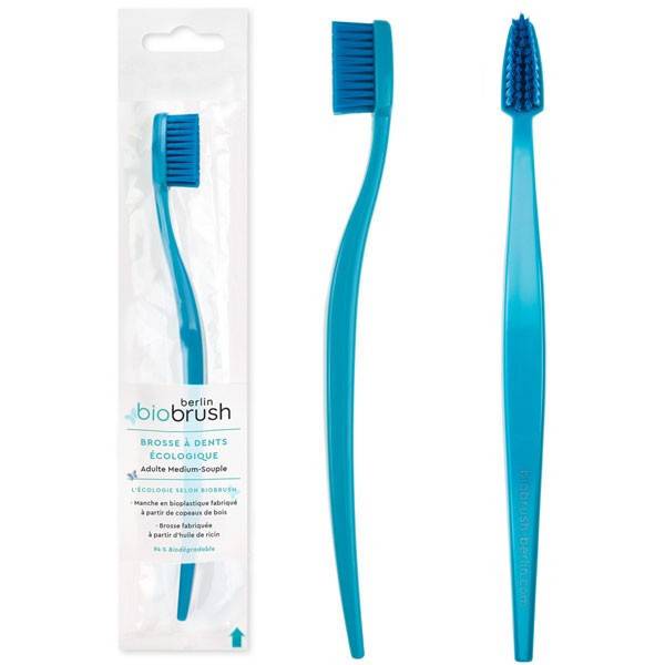 Bioplastic-based adult toothbrush - blue color - Biobrush Berlin