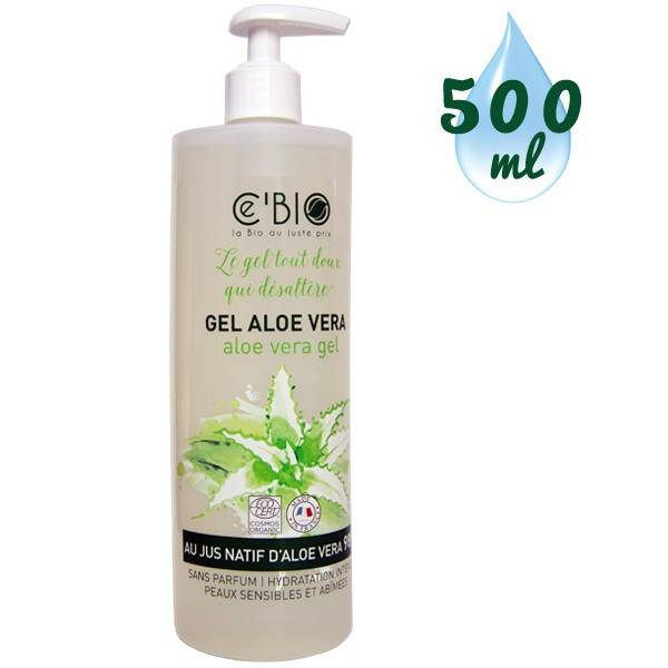 Competidores Inclinado imagen Gel Aloe Vera 98% sans parfum - 500 ml - Ce'Bio à 12,40 €