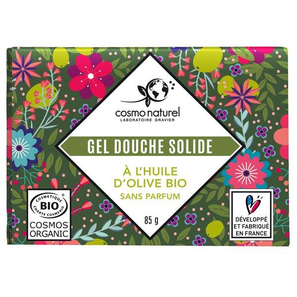 Solid shower gel Organic olive oil without fragrance - 85 grs - Cosmo Naturel