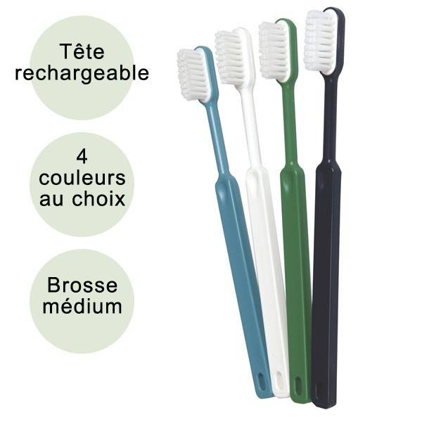 Brosse à dents médium écologique et rechargeable en bioplastique - Caliquo