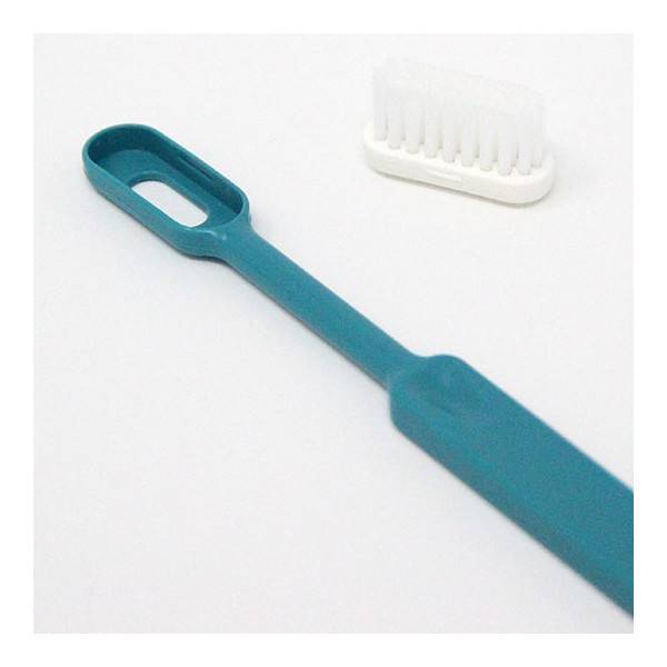 Environmental turquoise medium toothbrush and bioplastic rechargeable - Caliquo - View 1