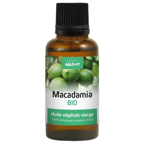 Huile végétale de Macadamia Bio – 30 ml – Direct Nature