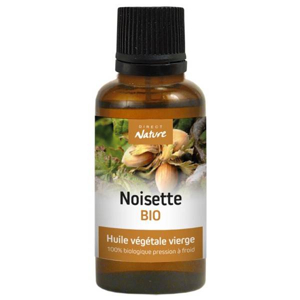 Huile végétale de Noisette Bio – 30 ml – Direct Nature