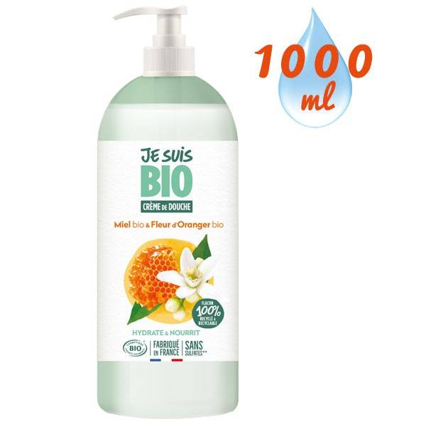 Shower cream Miel Fleur d'Oranger organic - 1 litre - Je suis Bio