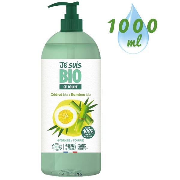 Cédrat organic shower gel and Bamboo organic - 1 litre - Je suis Bio