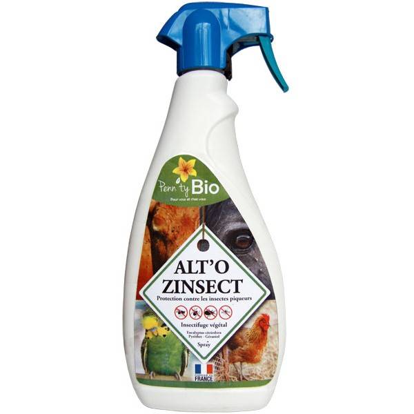 ALTO'ZINSECT spray - Insectifuge pour chevaux, poneys et autres animaux – 1000 ml – Penntybio