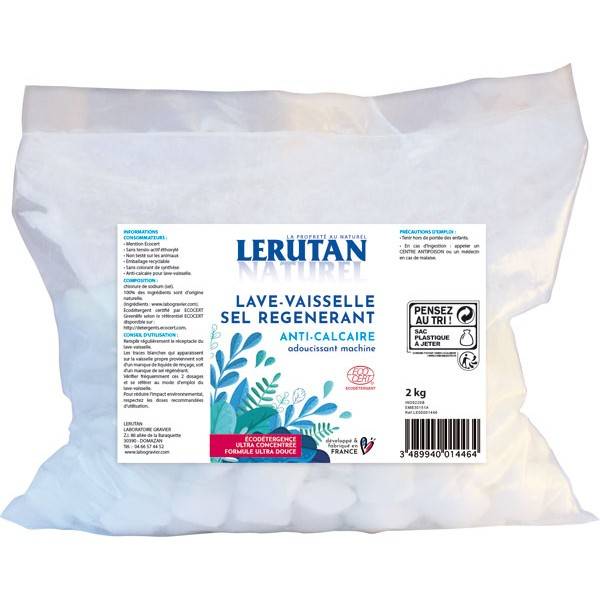 Spoun sel régénérant anti-calcaire pour lave-vaisselle - 2 Kg – Lerutan