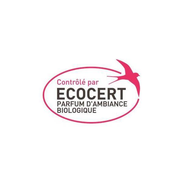 Logo Ecocert parfum d'ambiance biologique pour le désodorisant Menthe Eucalyptus Lerutan