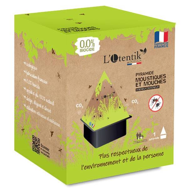 Pyramid packaging mosquito trap and flies - 0% biocide - L'Otentik
