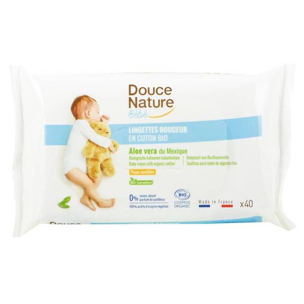 Baby soft towels in organic cotton at the Aloe Vera – x40 – Douce Nature