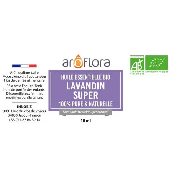 Lavandin super AB - Fleurs - 10 ml - Huile essentielle Aroflora - Vue 2