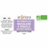 Detail label for essential oil of marjolaine bio Aroflora