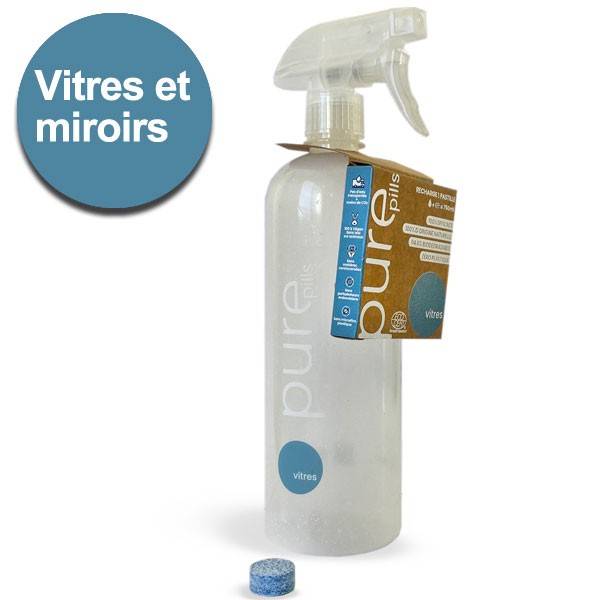 Cleaner pack Vitres and Mirrors - 1 bottle + 1 tablet - Pure Pills