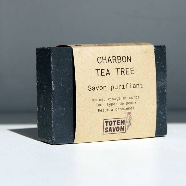 Savon surgras Charbon Tea tree spécial visage - 100 grs Totem Savon - Vue 1