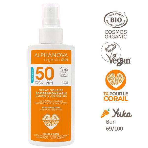 Monoï – SPF 50 high protection sunscreen - spray 125 gr – Alphanova