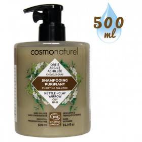 Shampooing Purifiant Cheveux Gras Argile Ortie – 500 ml – Cosmo Naturel
