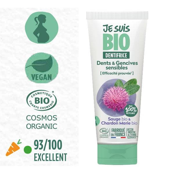 Toothpaste for Sensitive Teeth and Gums - 75 ml Je suis Bio