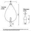 Technical drawing and dimensions for the Lotus glassware and the Silent Lotus