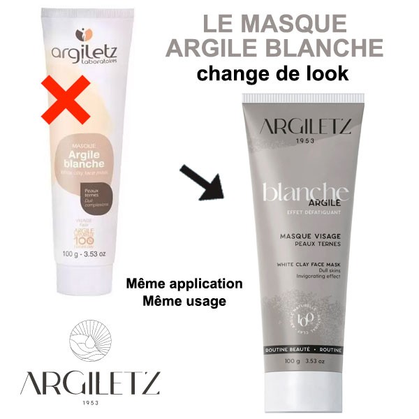 Changement de look pour le masque argile blanche Argiletz