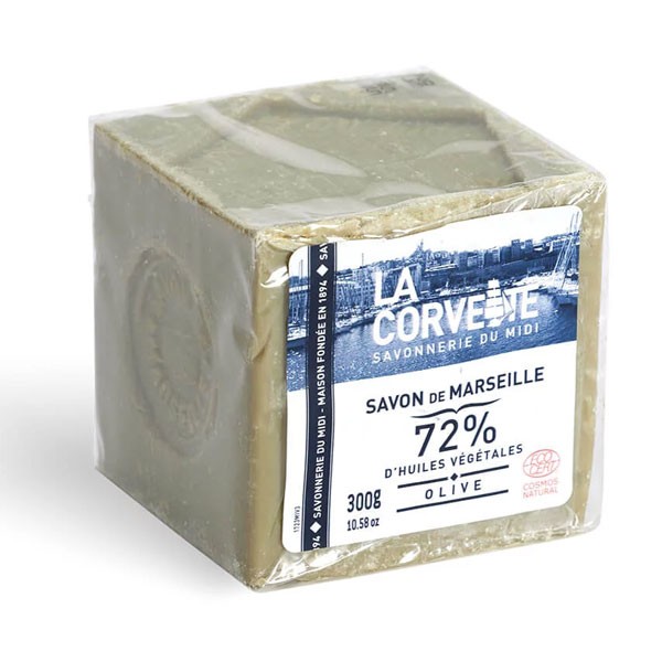 Cube de Savon de Marseille Olive 72% 300 grammes - La Corvette
