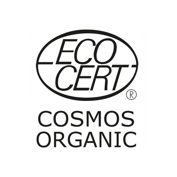 Ecocert Cosmos Organic logo for the essential powder base for face and body cream Anaé
