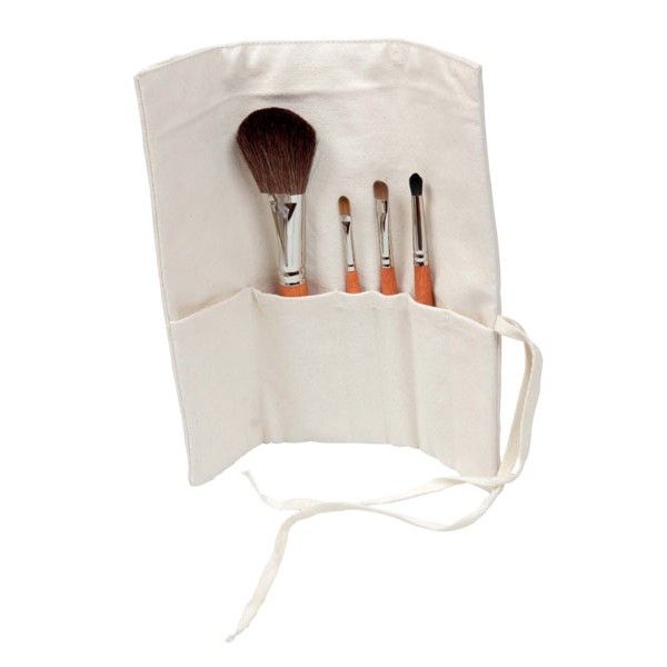 Organic cotton makeup bag with 4 brushes - Anaé - View 1