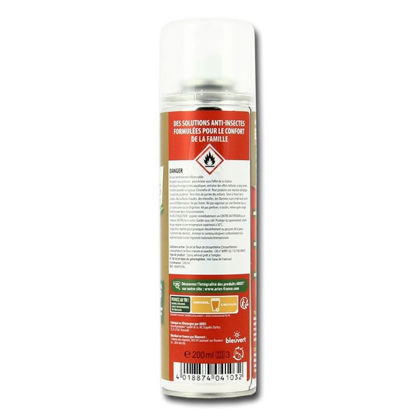 Aérosol insecticide naturel Tous Insectes - Pistal – 200 ml - Aries - Face arrière