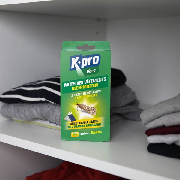 2 pièges de détection mites des vêtements - Kpro Vert - Vue 1