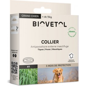 Collier insectifuge au géraniol pour grand chien - Biovétol