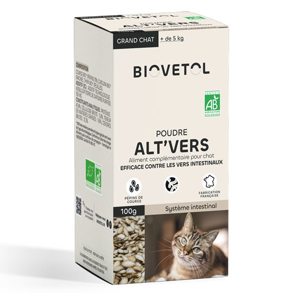Alt'Vers Powder - Natural spray for cat more than 5 kg - Biovétol - View 1
