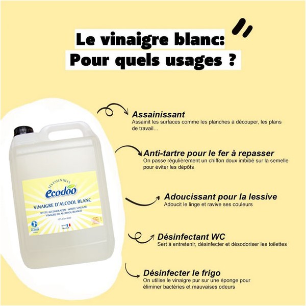 Advantages of the white alcohol vinegar 12% - Ecodoo